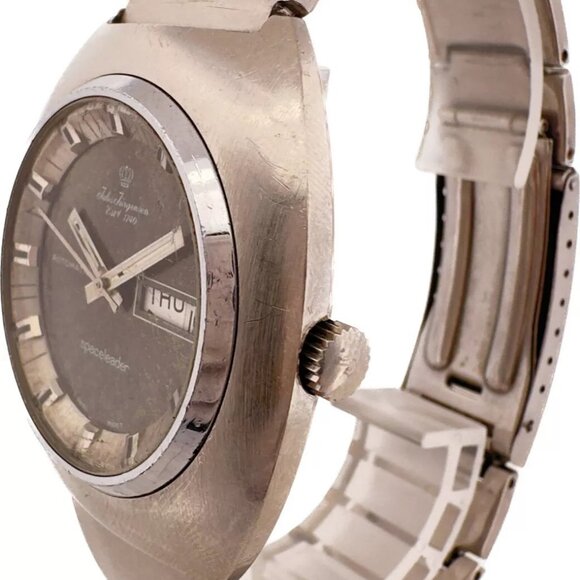 Vintage Jules Jurgensen Spaceleader Men\'s Automatic Wristwatch Steel w Band main image 7